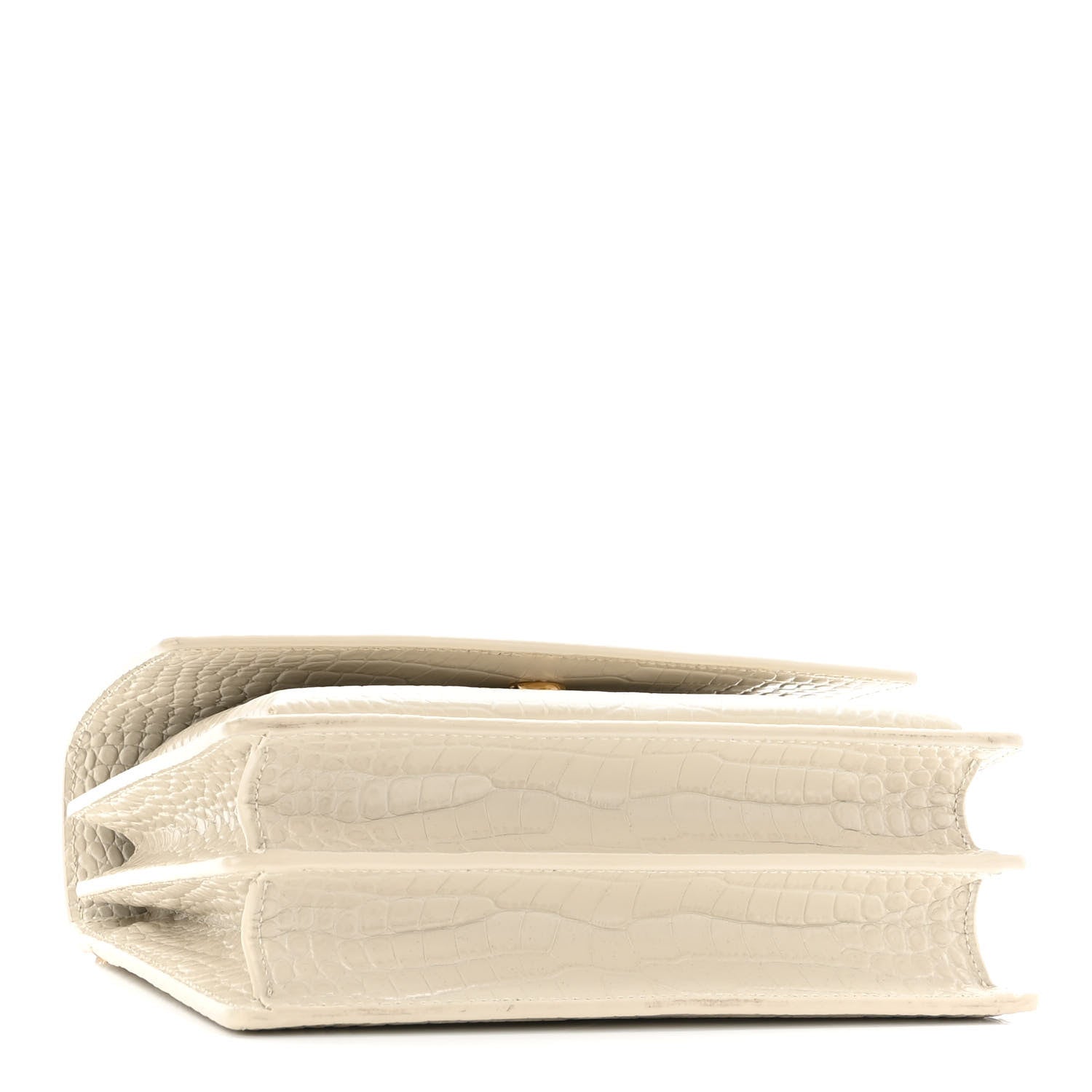 Saint Laurent Calfskin Crocodile Embossed Medium Monogram Sunset Blanc Vintage 3 of 9