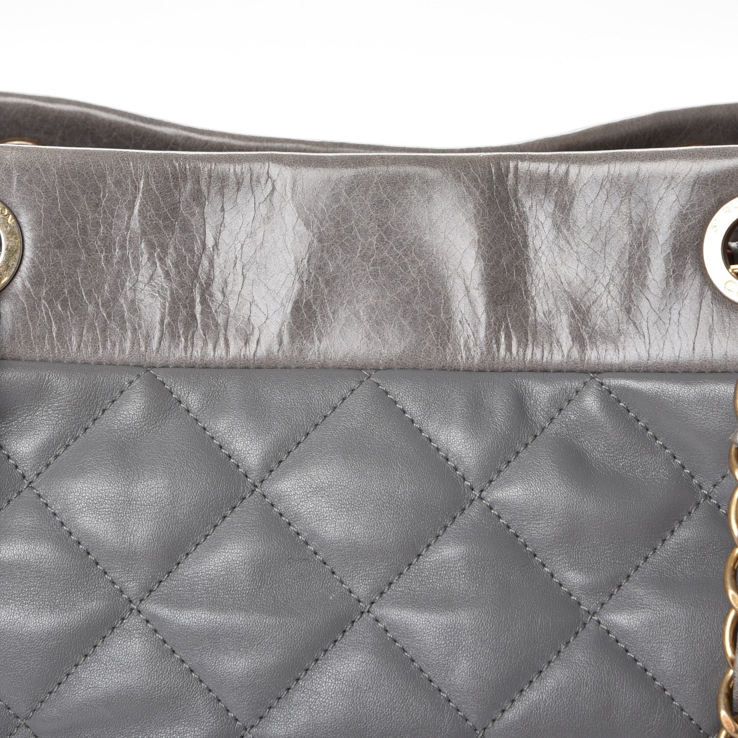 Chanel Calfskin Quilted Medium Soft Elegance Tote Grey 15 of 16