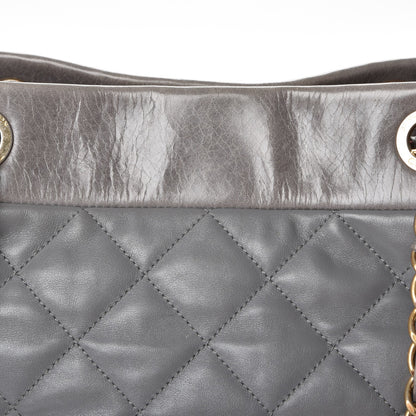 Chanel Calfskin Quilted Medium Soft Elegance Tote Grey 15 of 16