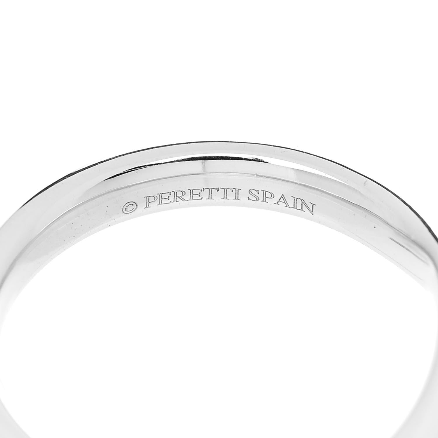 Tiffany Platinum Diamond Elsa Peretti Curved Wedding Band Ring 48 4.5 5 of 5