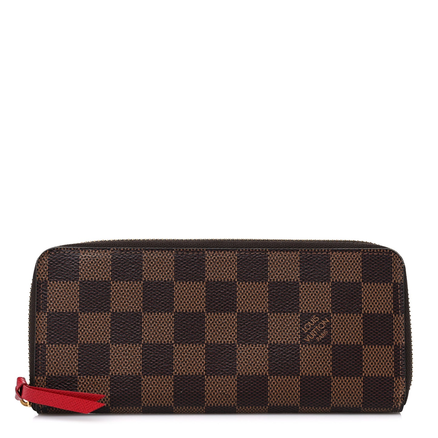 Damier Ebene Clemence Wallet Cherry