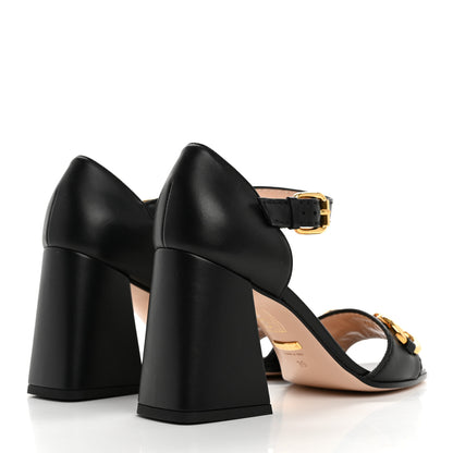 Gucci Nappa Horsebit Cross Strap 95mm Sandals 35 Black 5 of 10