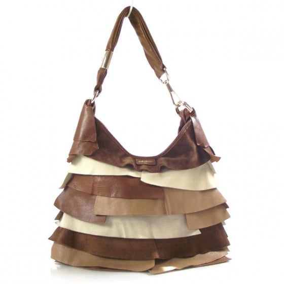Saint Laurent Leather Suede Saint Tropez Ruffle Bag 1 of 10