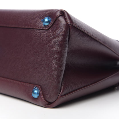 Burberry Derby Calfskin House Check Medium Banner Tote Burgundy 8 of 9