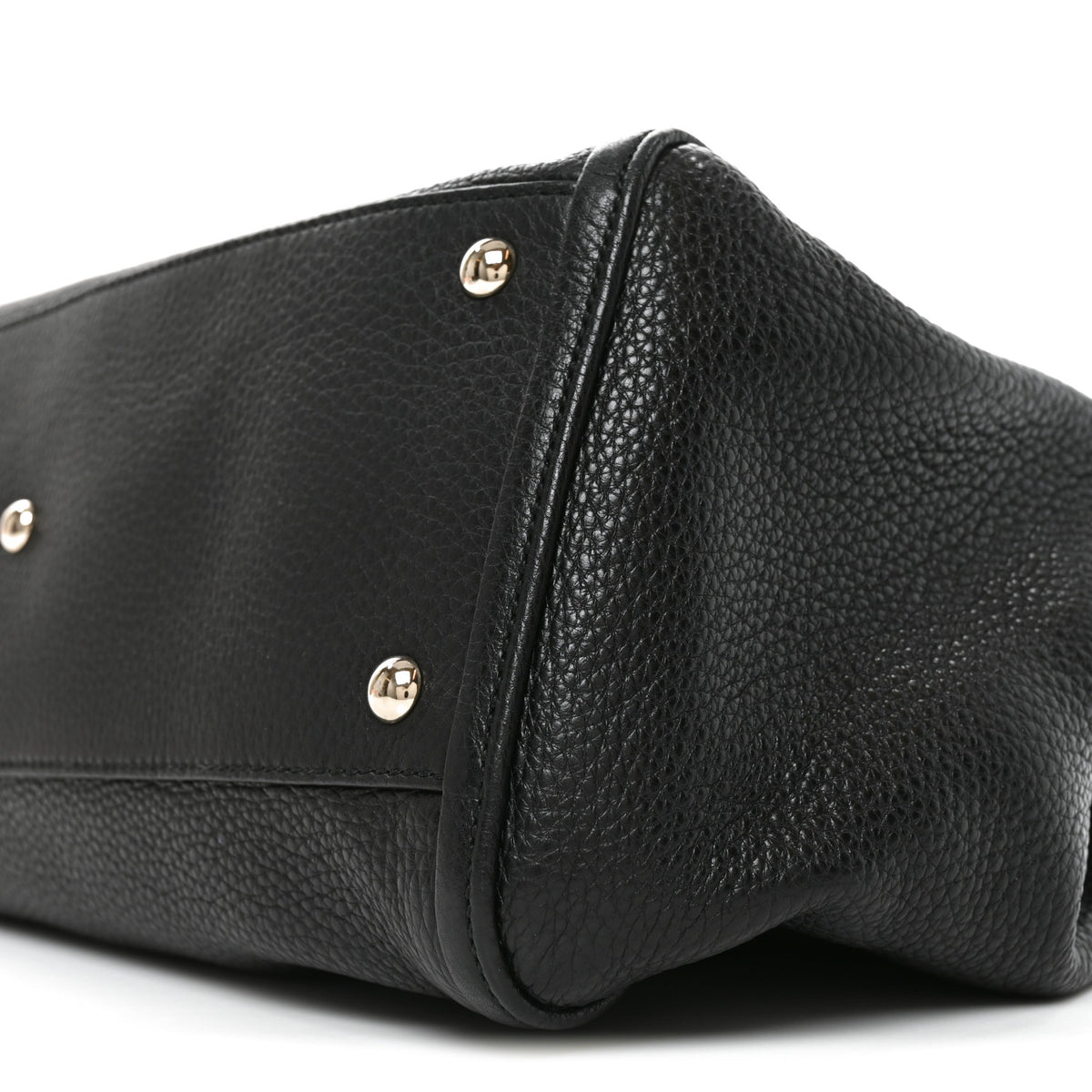 Pebbled Calfskin Medium Soho Shoulder Bag Black