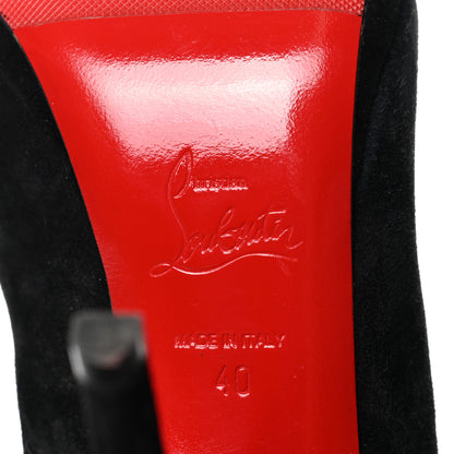 Christian Louboutin Suede Calfskin Louise XI 120 Thigh High Boots 40 Black 6 of 7