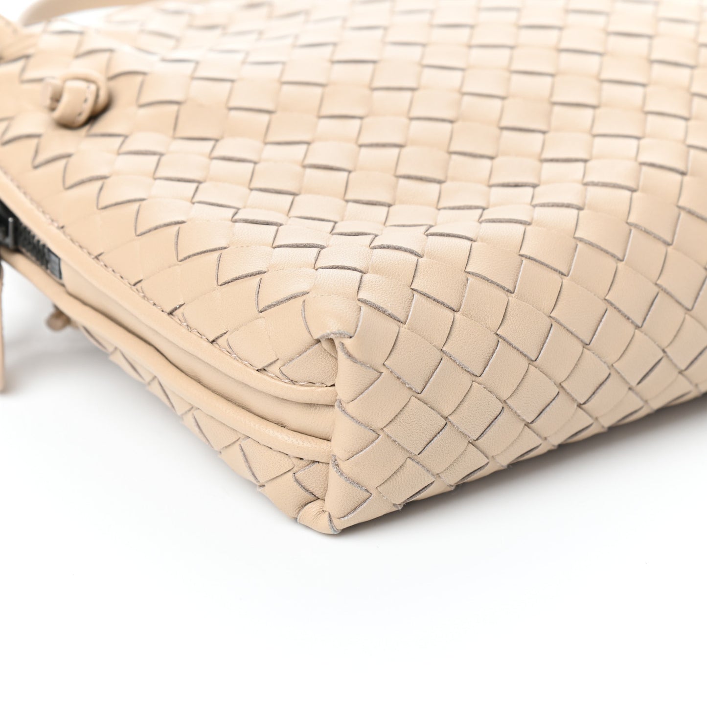 Nappa Intrecciato Nodini Crossbody Messenger Mink