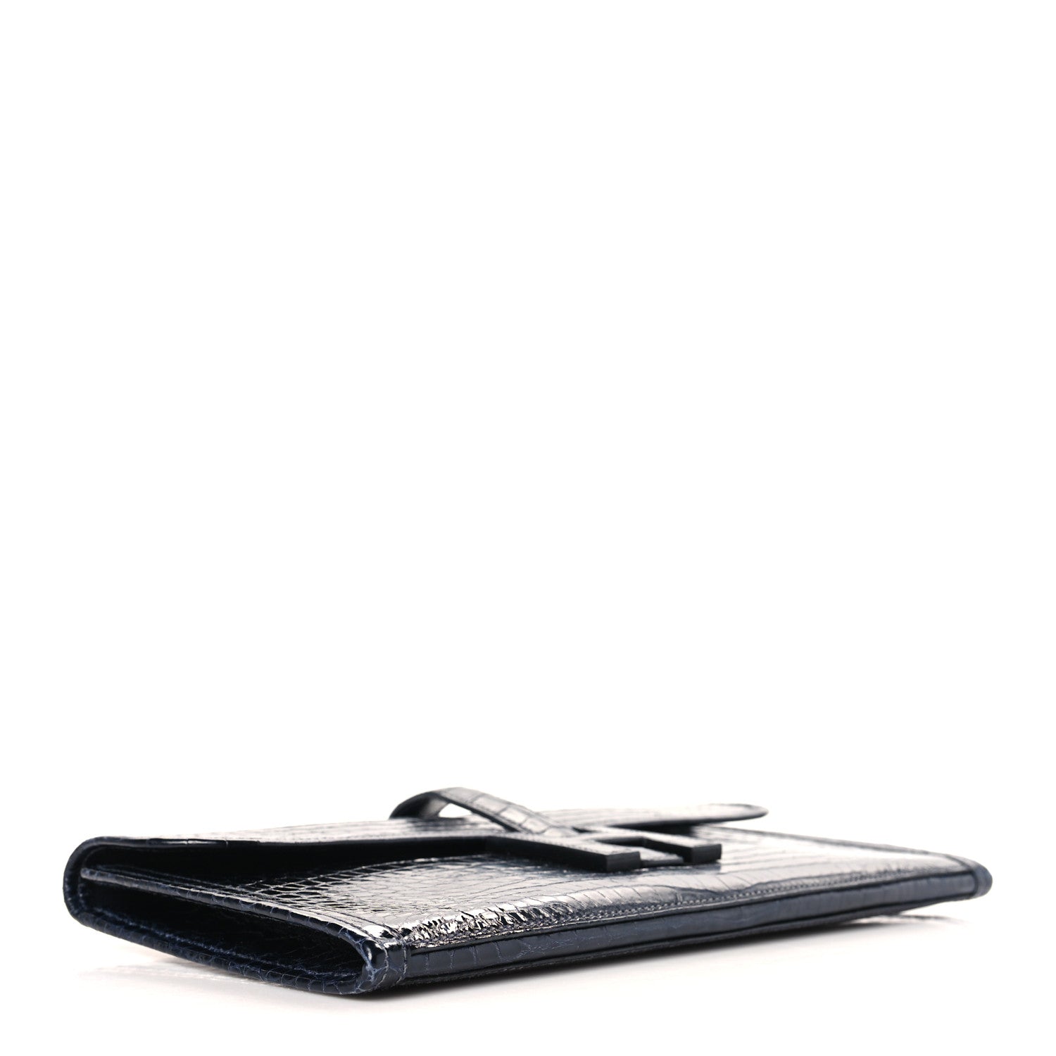 Hermes Shiny Porosus Crocodile Jige Elan 29 Clutch Bleu Marine 4 of 9