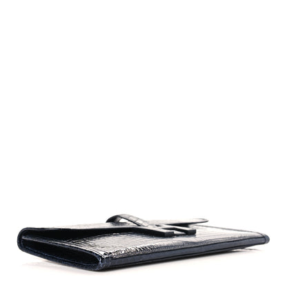 Hermes Shiny Porosus Crocodile Jige Elan 29 Clutch Bleu Marine 4 of 9