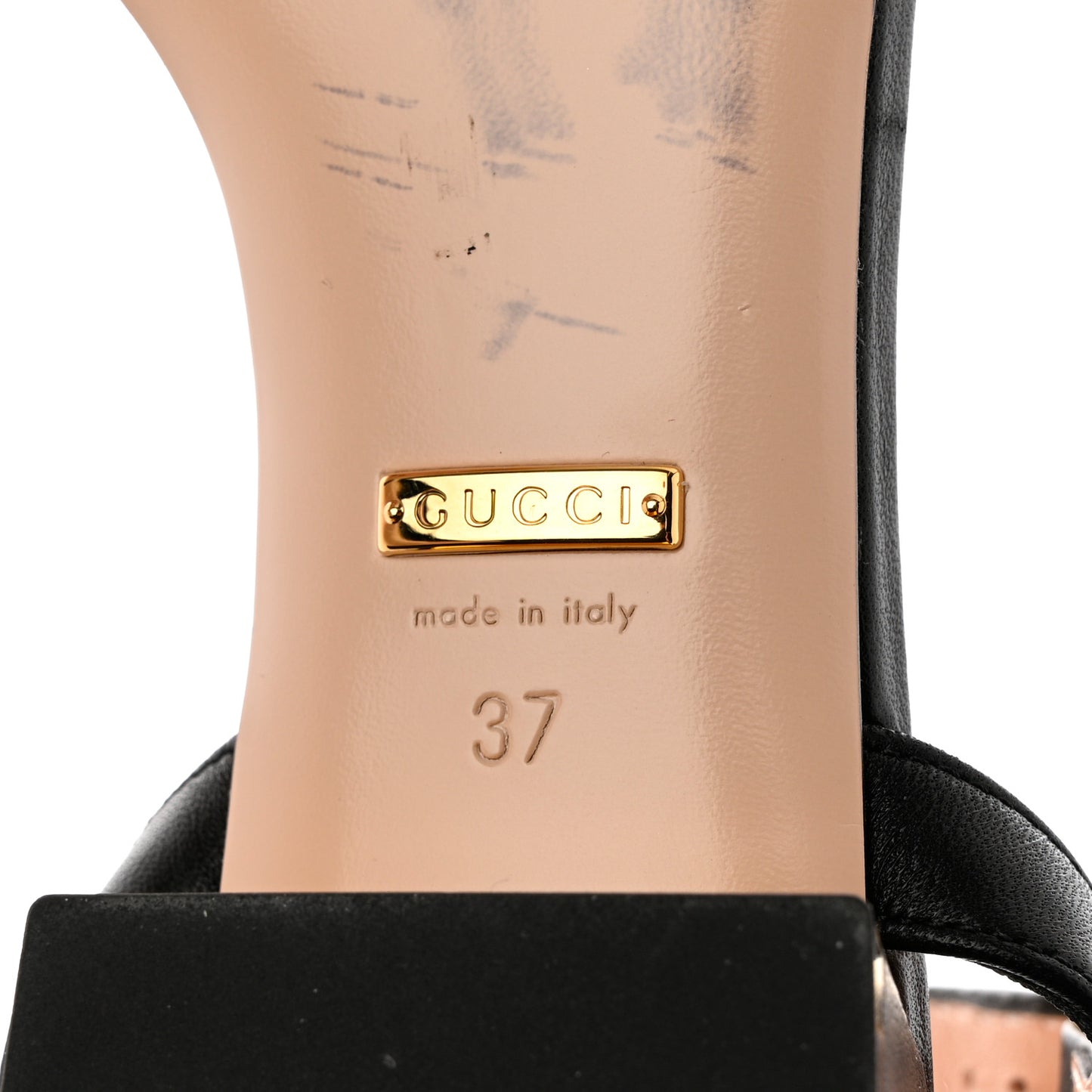 Nappa Charlotte Horsebit Block Heel 45mm Sandals 37 Black