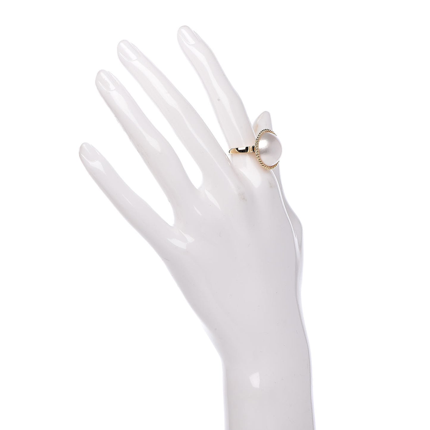 18K Yellow Gold Mabe Pearl 16mm Cocktail Ring 51 5.75