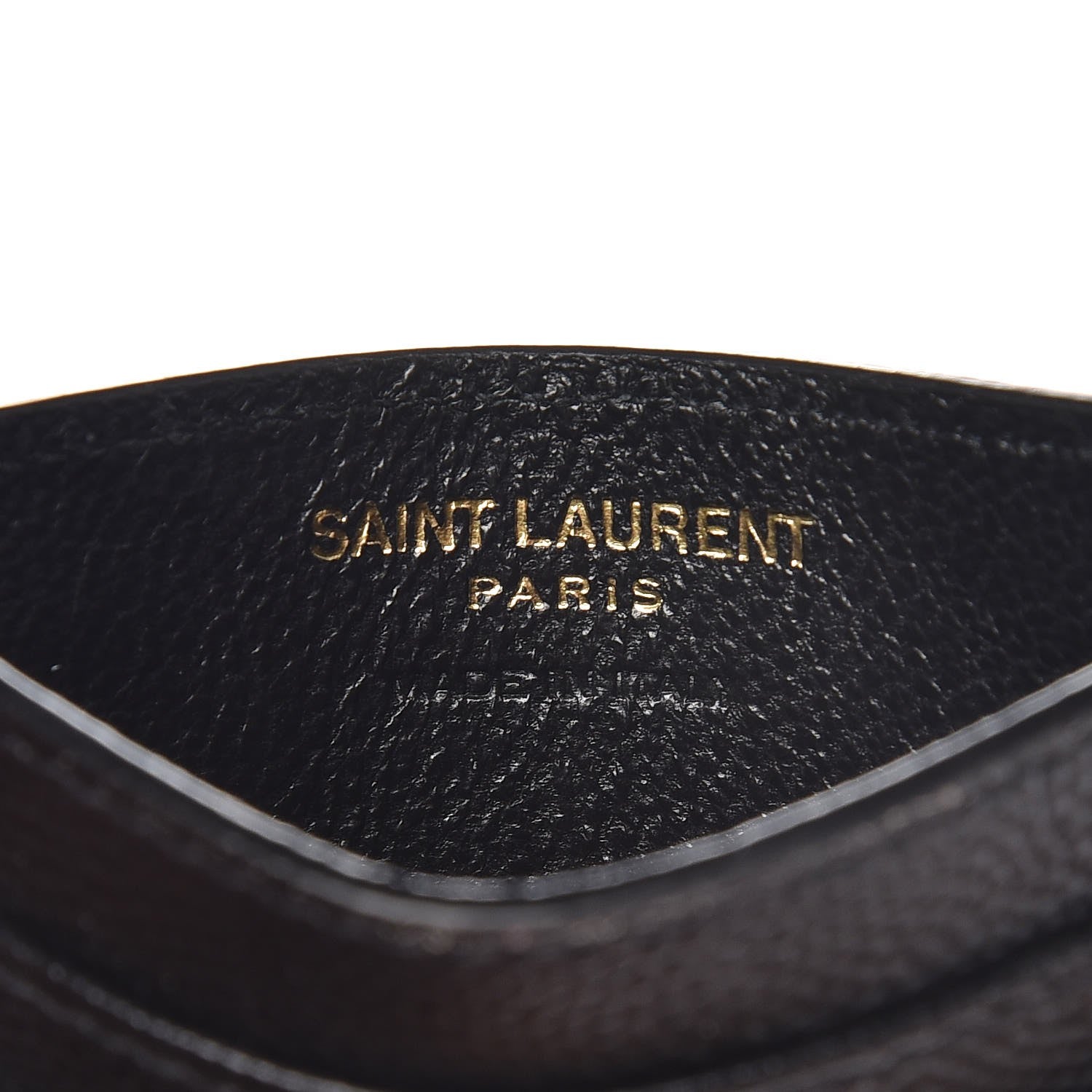 Saint Laurent Grain De Poudre Matelasse Chevron Monogram Credit Card Case Black 6 of 8