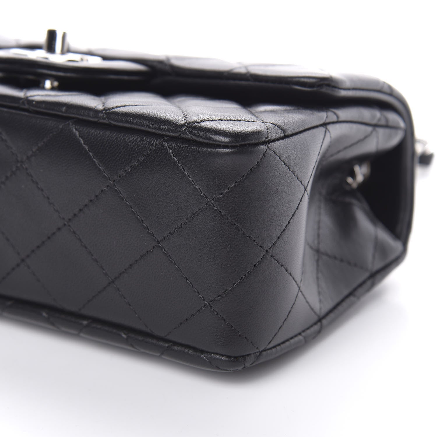 Chanel Lambskin Quilted Mini Rectangular Flap Black 9 of 11