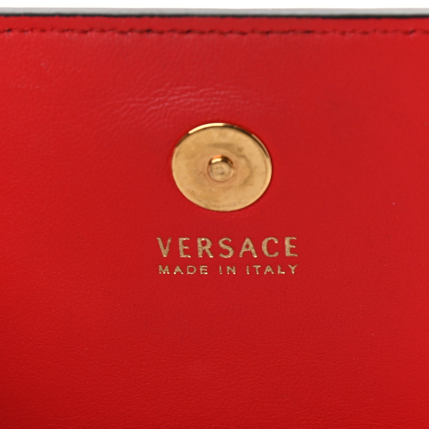Versace Vitello Mini Virtus Chain Clutch Red 6 of 8