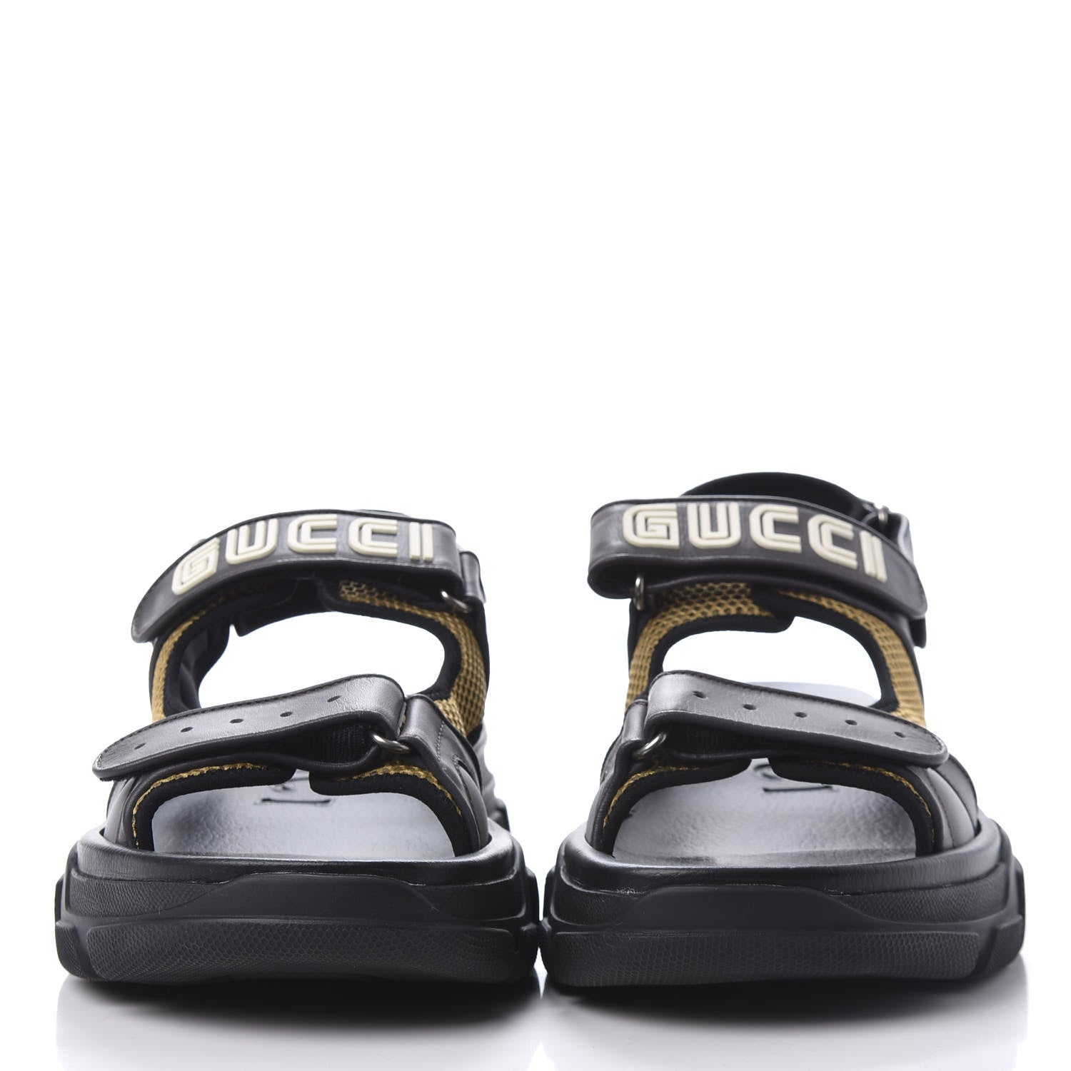 Gucci X SEGA Nappa Mesh Mens Aguru Sandals 12 Loess Black 2 of 10