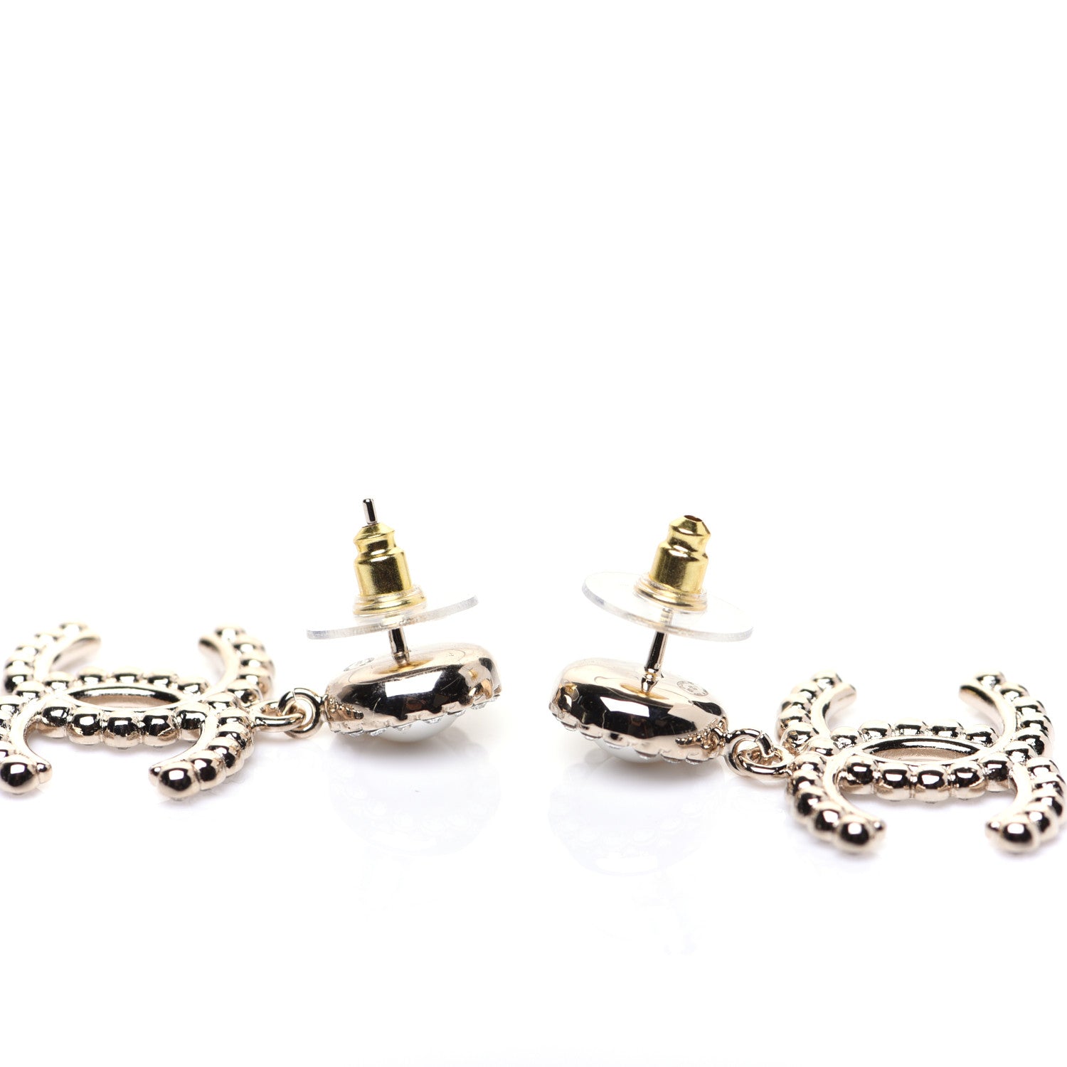 Chanel Crystal Pearl Bow-tiful CC Drop Earrings Gold 4 of 9