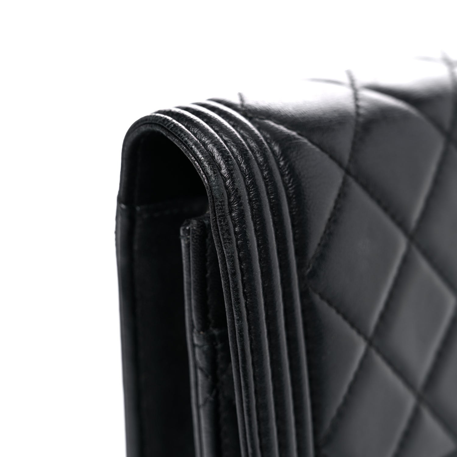 Chanel Lambskin Quilted Boy Wallet On Chain WOC Black 20 of 25