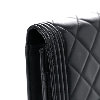 Chanel Lambskin Quilted Boy Wallet On Chain WOC Black 20 of 25