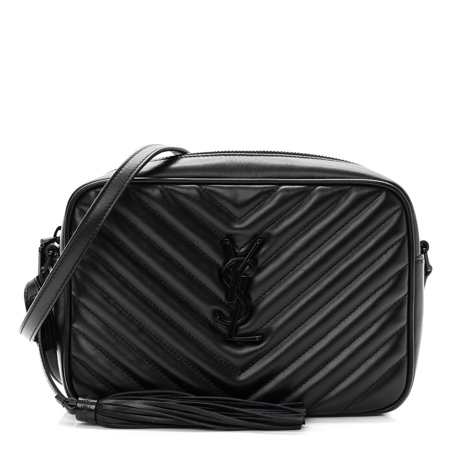 Saint Laurent Calfskin Matelasse Monogram Monochrome Lou Camera Bag Black 1 of 10