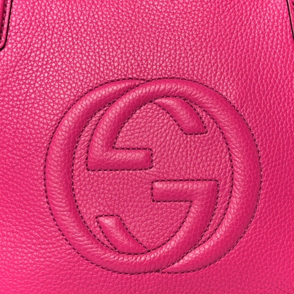 Gucci Pebbled Calfskin Small Soho Top Handle Bag Bright Bougainvillea 9 of 11