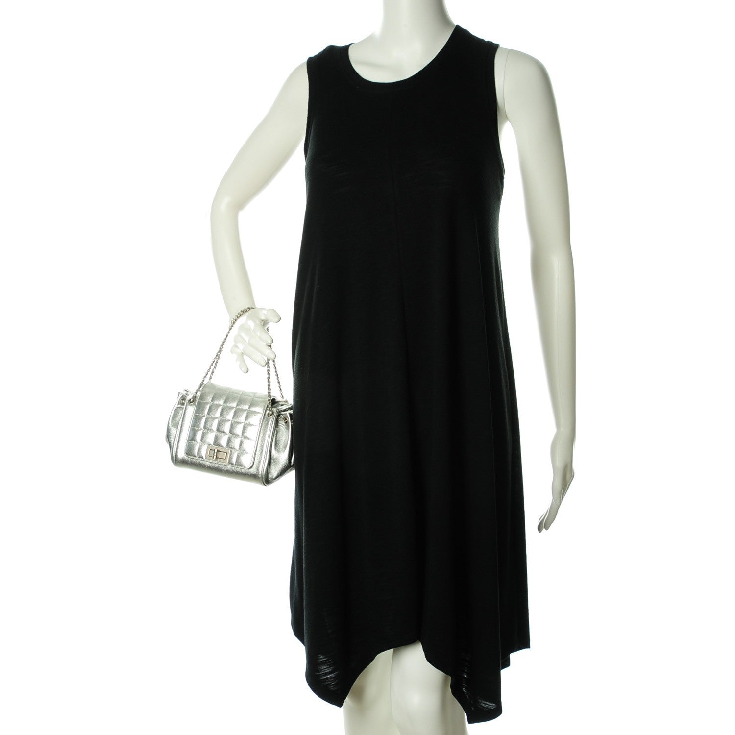 Chanel Metallic Lambskin Small Chocolate Bar Accordion Mademoiselle Flap Silver 2 of 9