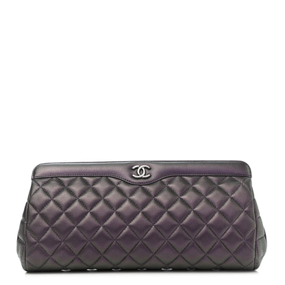 Chanel Iridescent Calfskin Quilted Clutch Purple 1 of 7