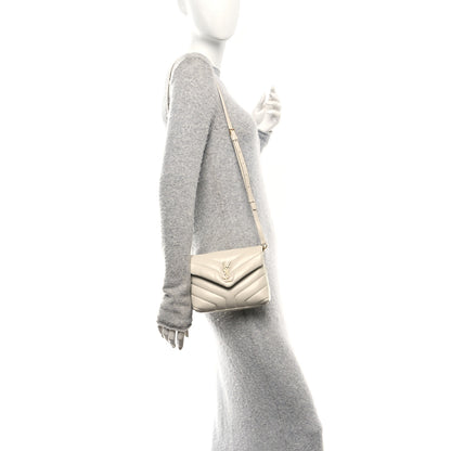 Saint Laurent Calfskin Y Quilted Monogram Toy Loulou Crossbody Bag Crema Soft 2 of 11