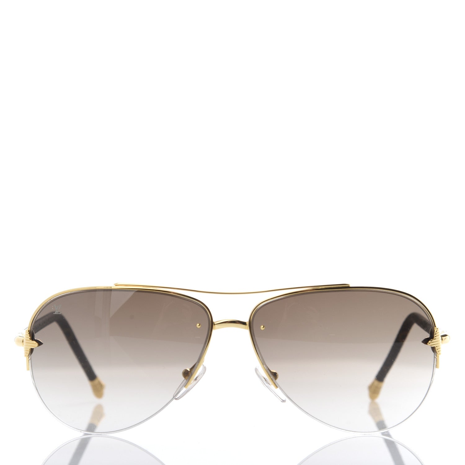Louis Vuitton Monogram Petite Viola Pilote Aviator Sunglasses Z0571U Brown 2 of 8