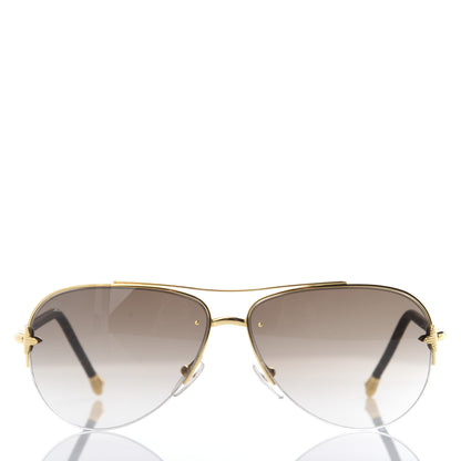 Louis Vuitton Monogram Petite Viola Pilote Aviator Sunglasses Z0571U Brown 2 of 8