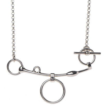 Hermes Sterling Silver Mors de Bride Long Necklace 4 of 9