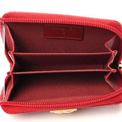 Chanel Iridescent Caviar Quilted Boy Zip Around Coin Purse Wallet Red 3 of 3