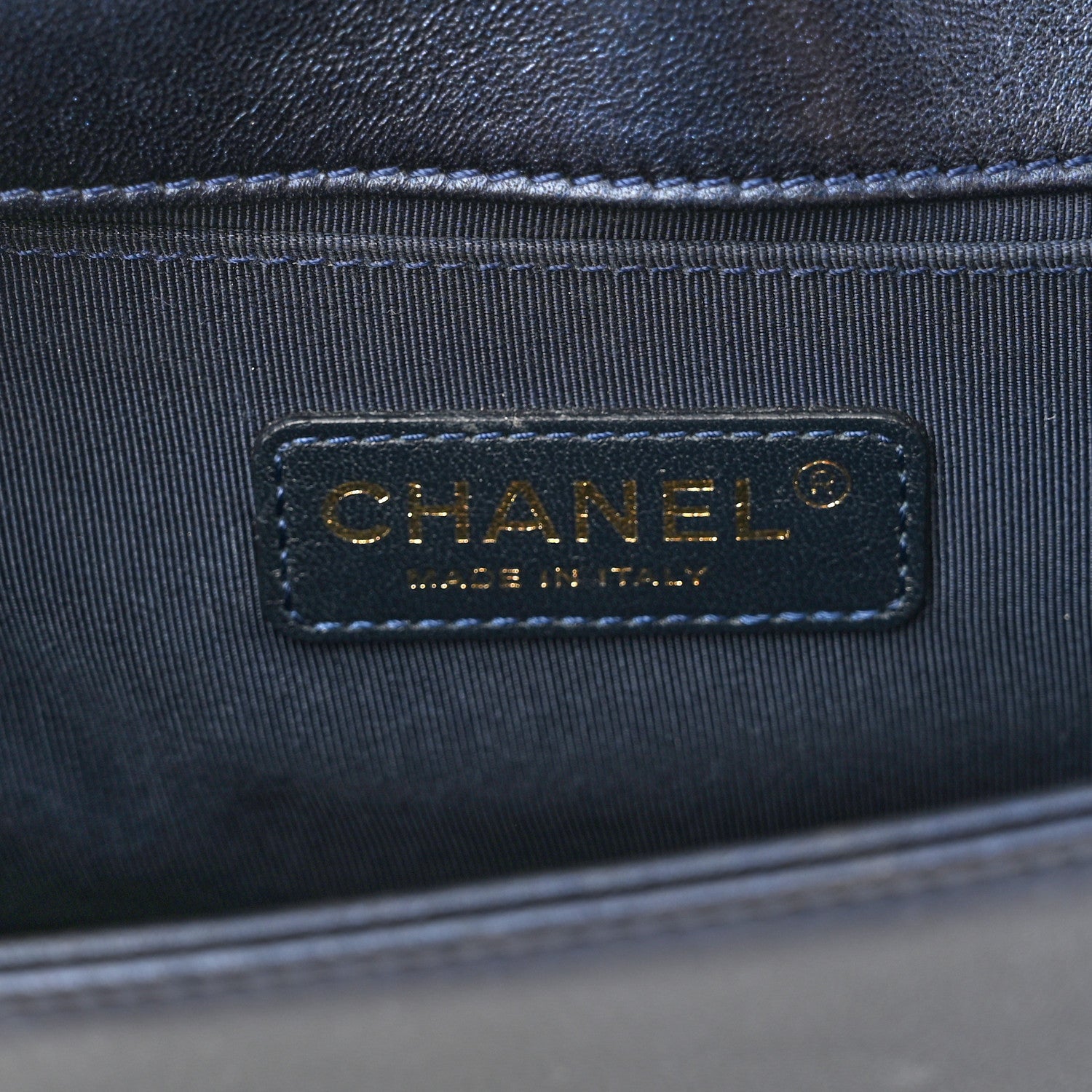 Chanel Lambskin Embossed Medium Boy Cube Flap Navy 6 of 11