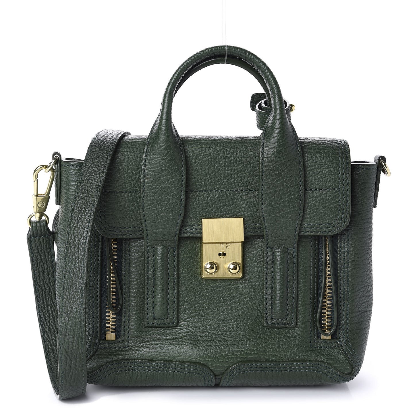 3.1 Textured Calfskin Mini Pashli Satchel Jade