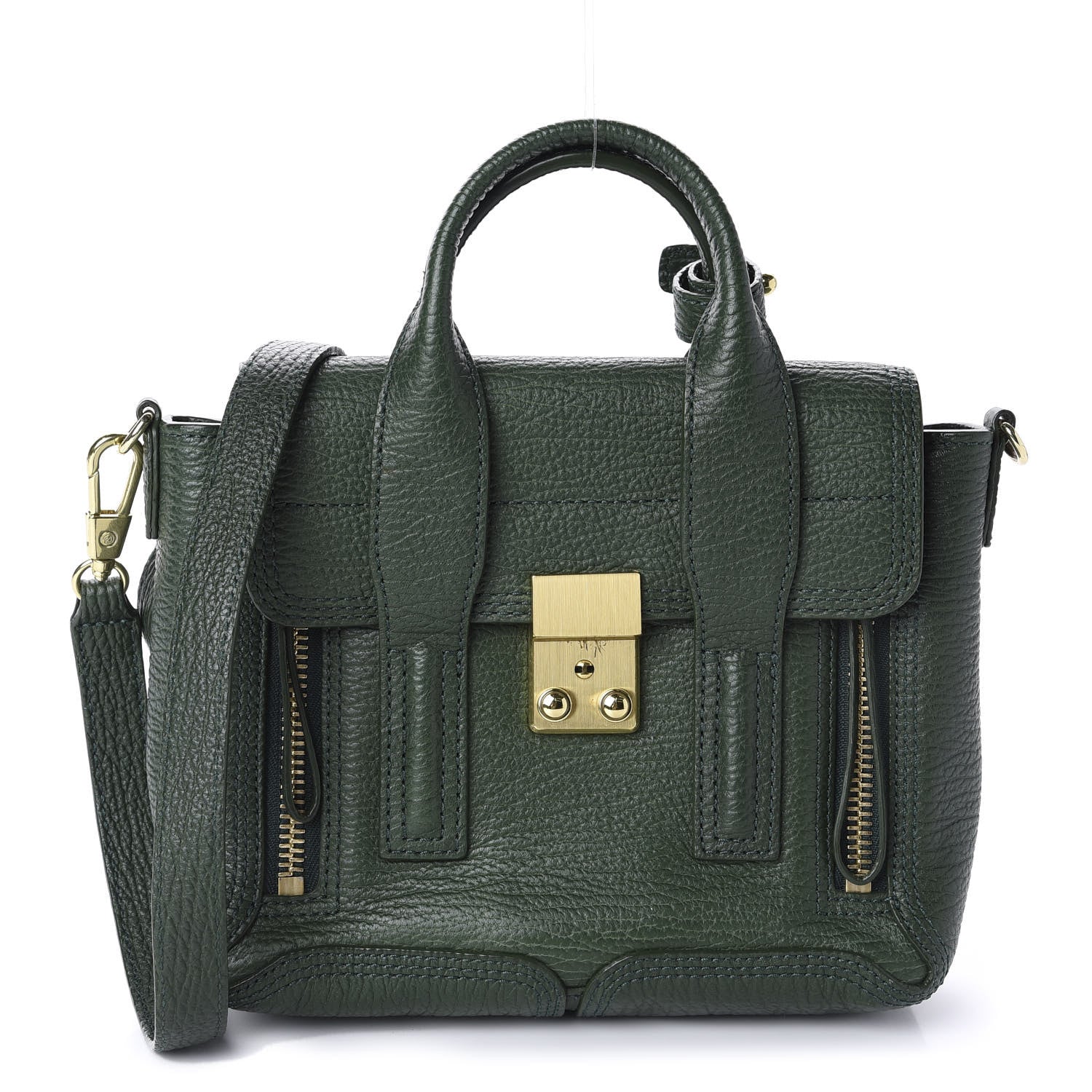 3.1 Phillip Lim 3.1 Textured Calfskin Mini Pashli Satchel Jade 1 of 10