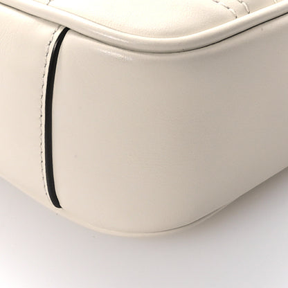 Gucci Calfskin Matelasse Mini GG Marmont Shoulder Bag White 10 of 11