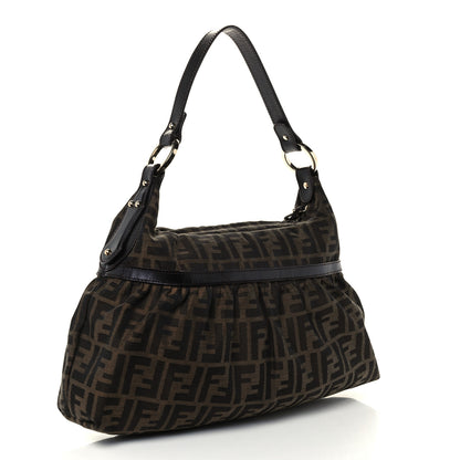 Fendi Zucca Cuoio Lucido Chef Hobo Tobacco Moro 2 of 10