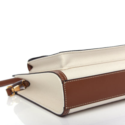 Burberry Canvas Smooth Calfskin Two Tone Mini Pocket Bag Natural Malt Brown 8 of 10