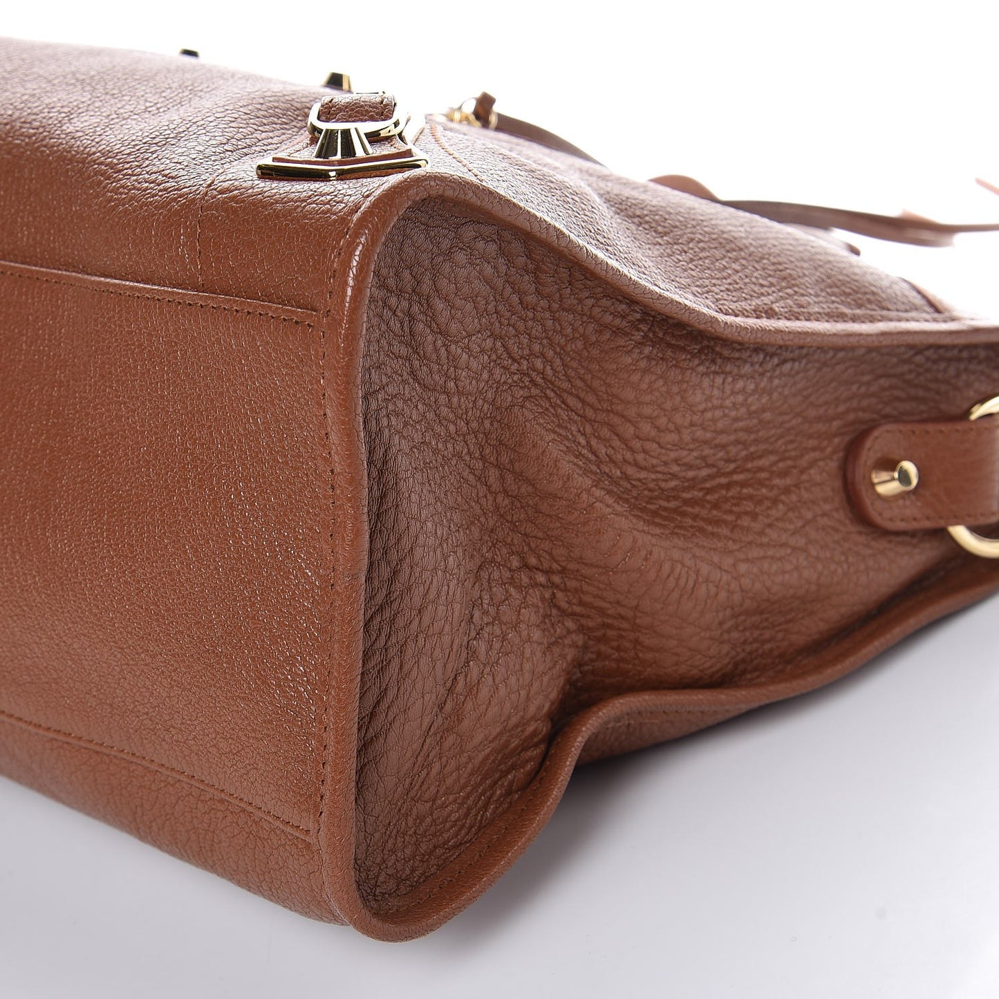 Chevre Gold Metallic Edge Hardware City Marron Terracotta