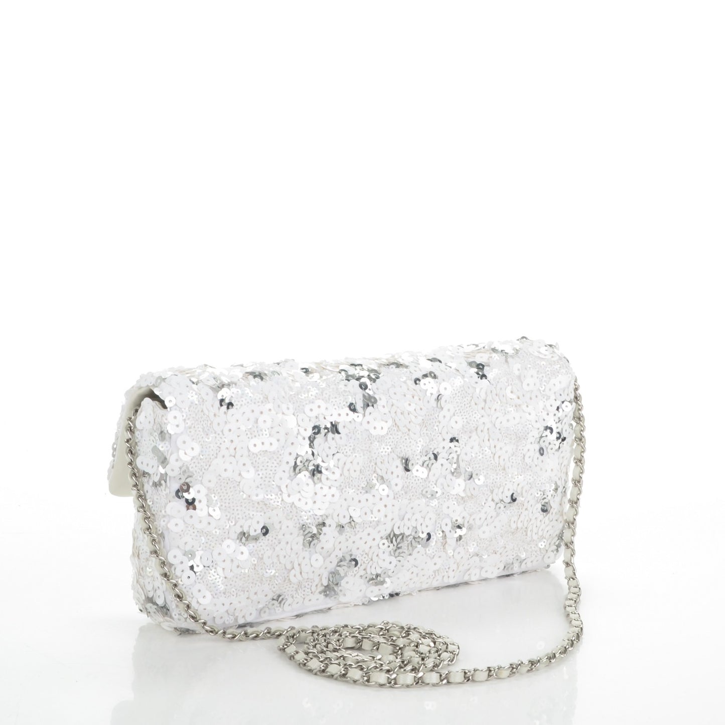 Sequin East West Flap Dark White