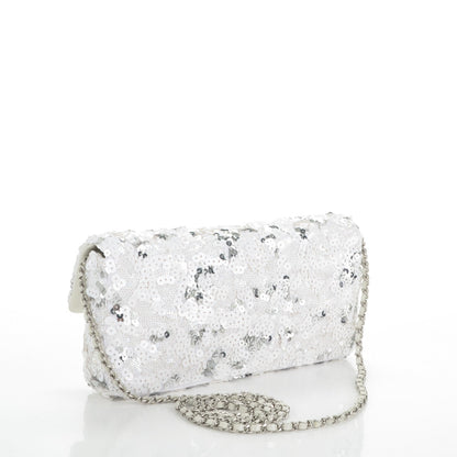Chanel Sequin East West Flap Dark White 3 of 7