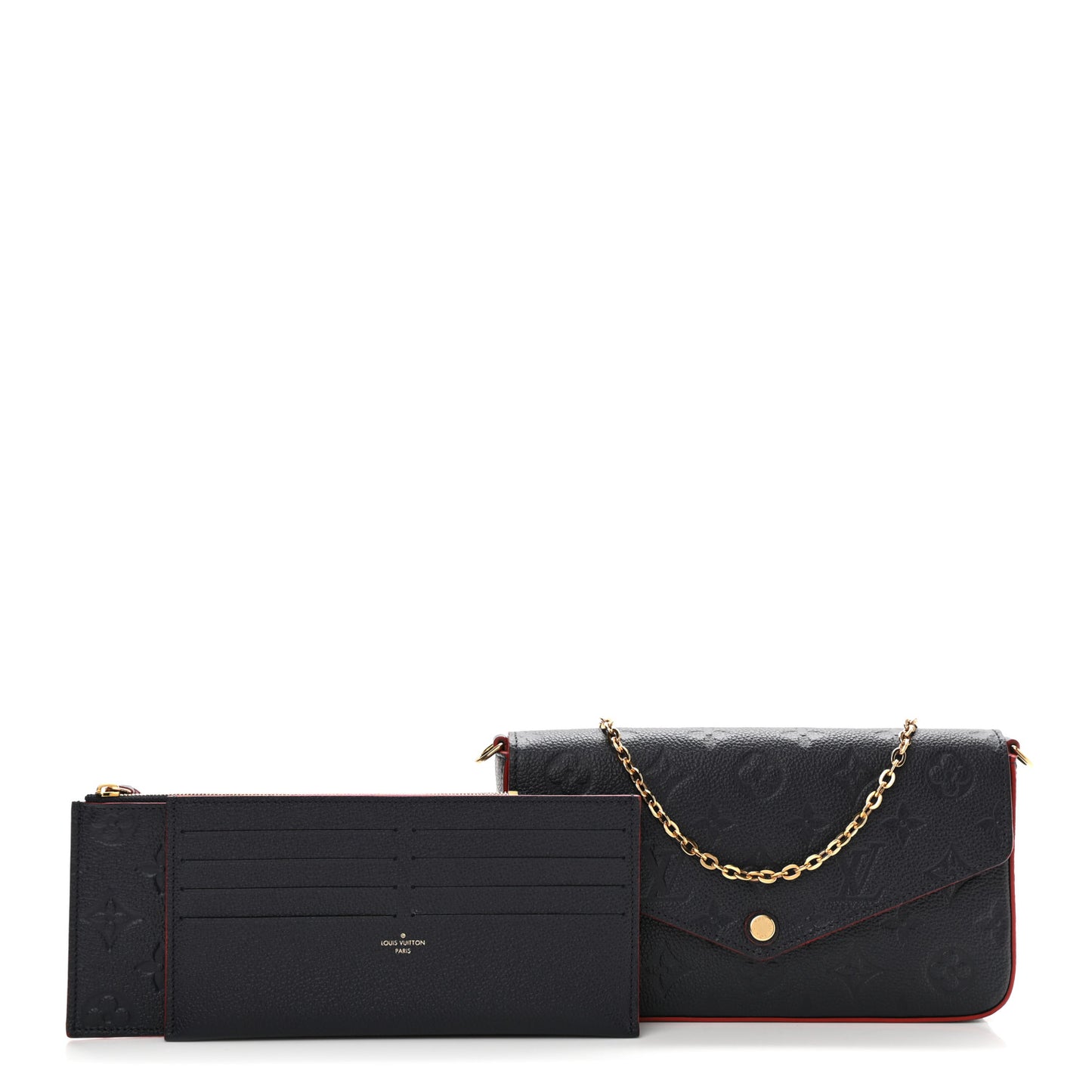 Empreinte Pochette Felicie Chain Wallet Marine Rouge