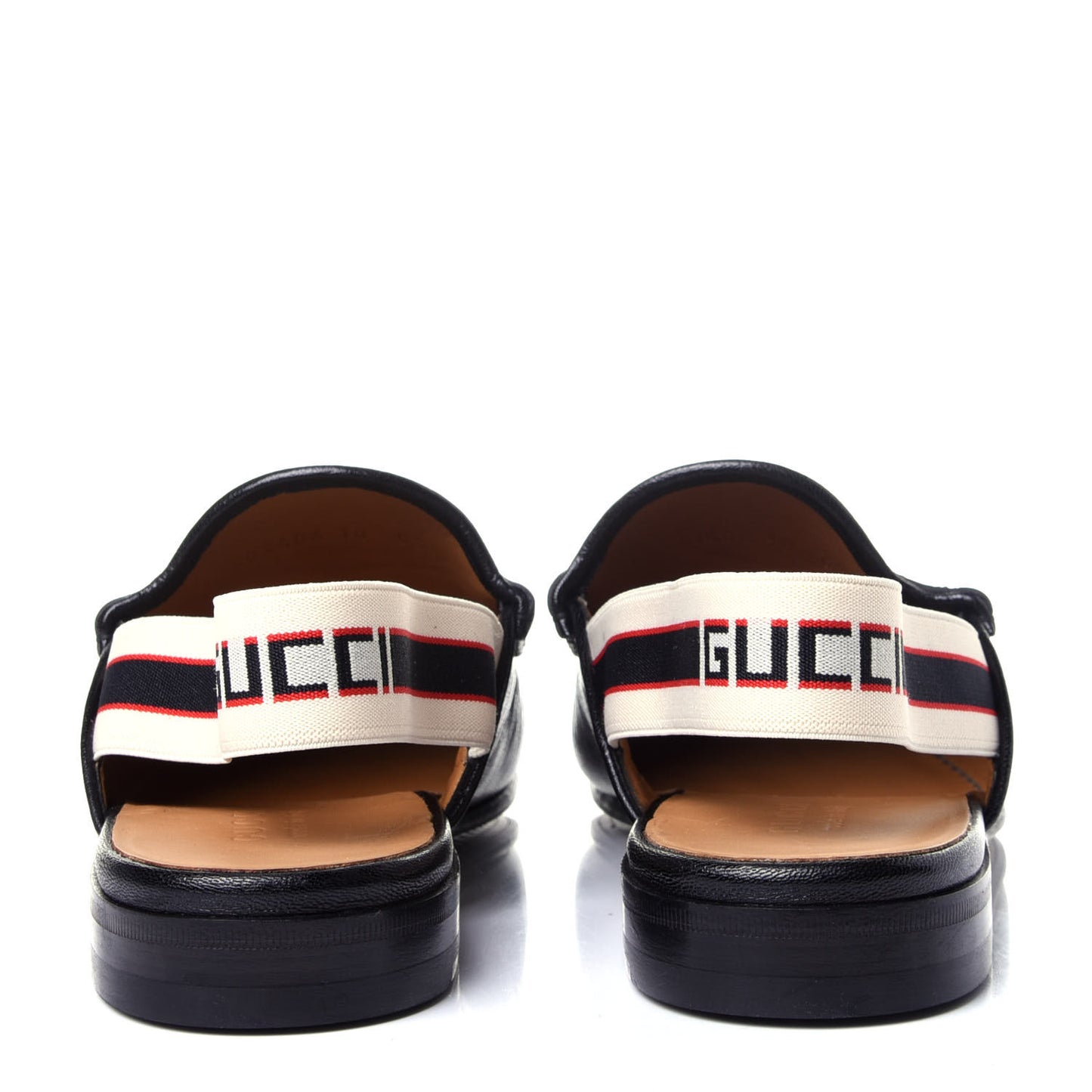 Goatskin Stripe Mens Horsebit Slingback Slippers 10 Black