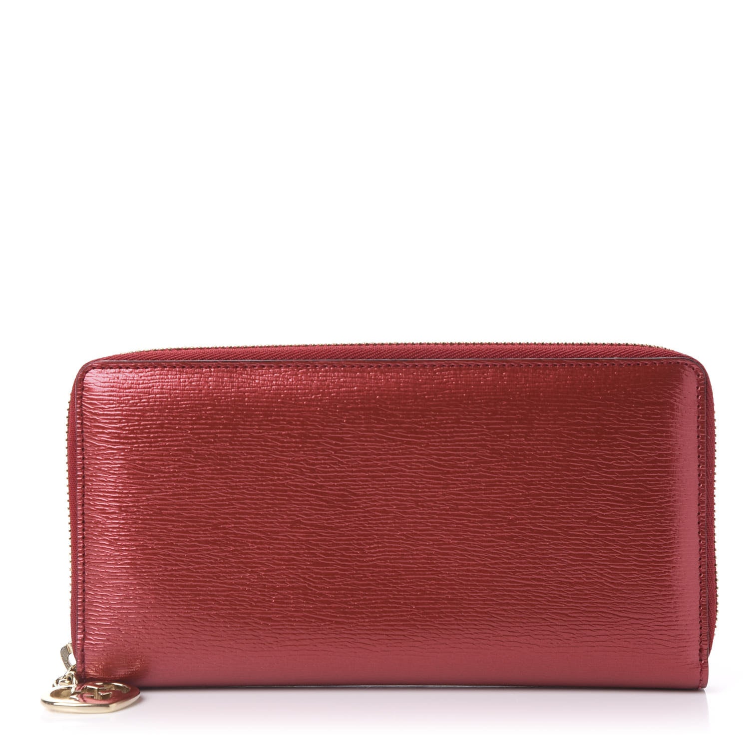 Gucci Shine Shangai Calfskin Lovely Zip Around Wallet Red 1 of 9