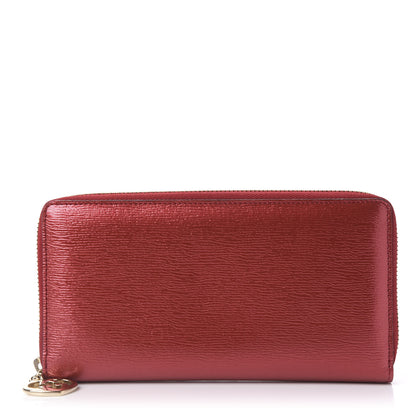 Gucci Shine Shangai Calfskin Lovely Zip Around Wallet Red 1 of 9