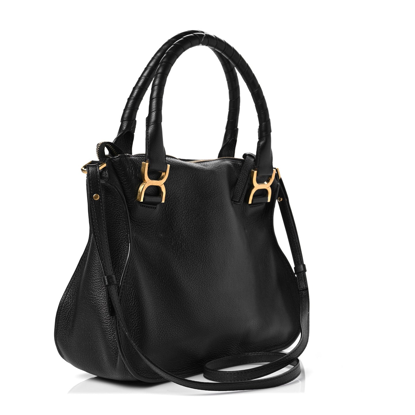 Calfskin Medium Marcie Satchel Black