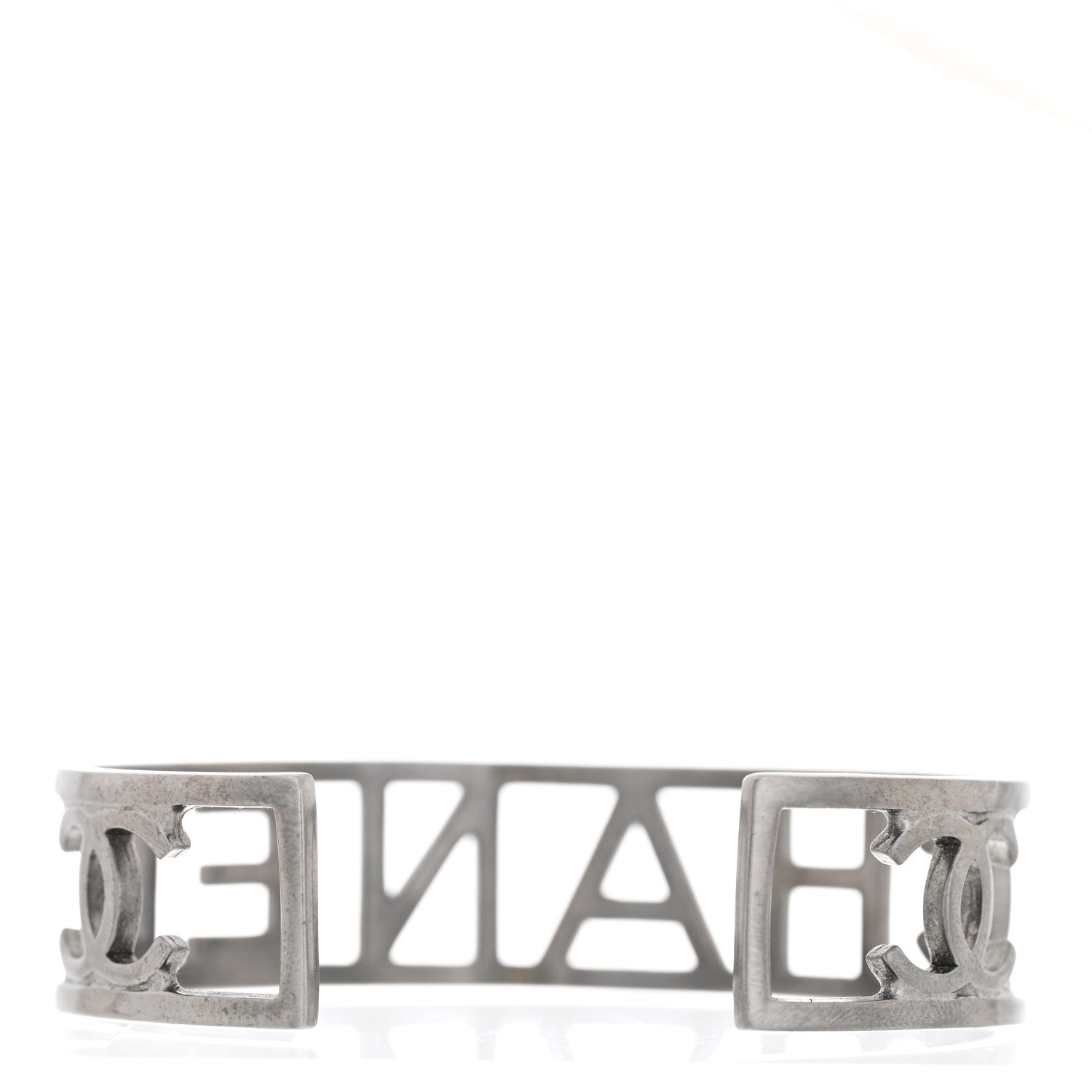 Chanel Ruthenium Logo Cuff Bracelet 3 of 5