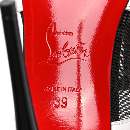 Christian Louboutin Rete Calfskin Interdite 100 Mule 39 Black White 6 of 8