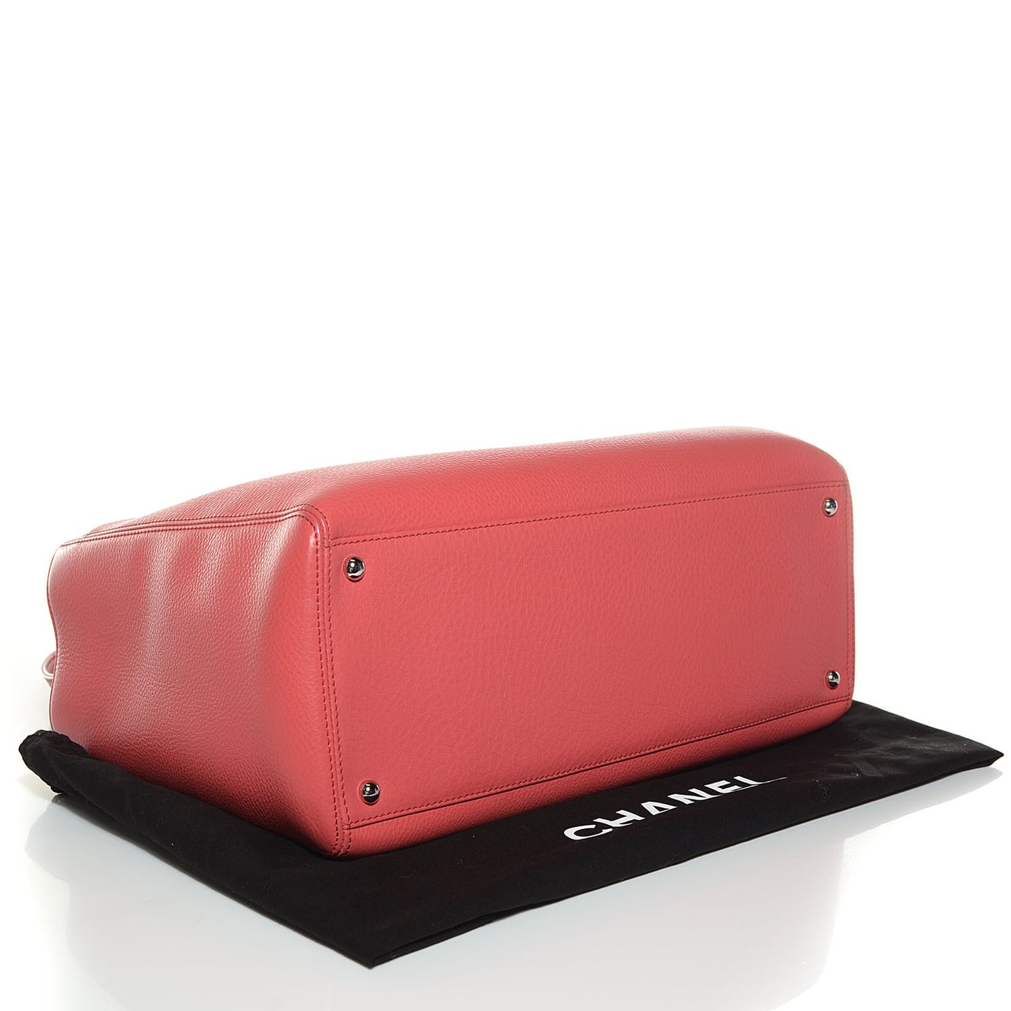 Calfskin Cerf Executive Shopper Tote Coral