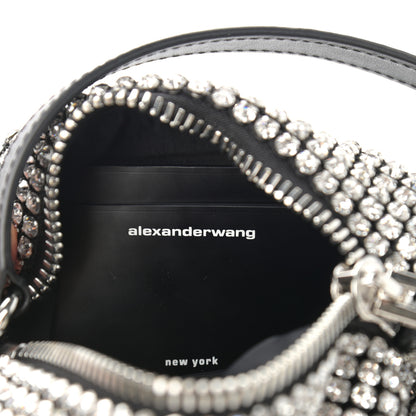 Alexander Wang Mesh Crystal Rhinestone Mini Heiress Pouch Black Silver 6 of 9