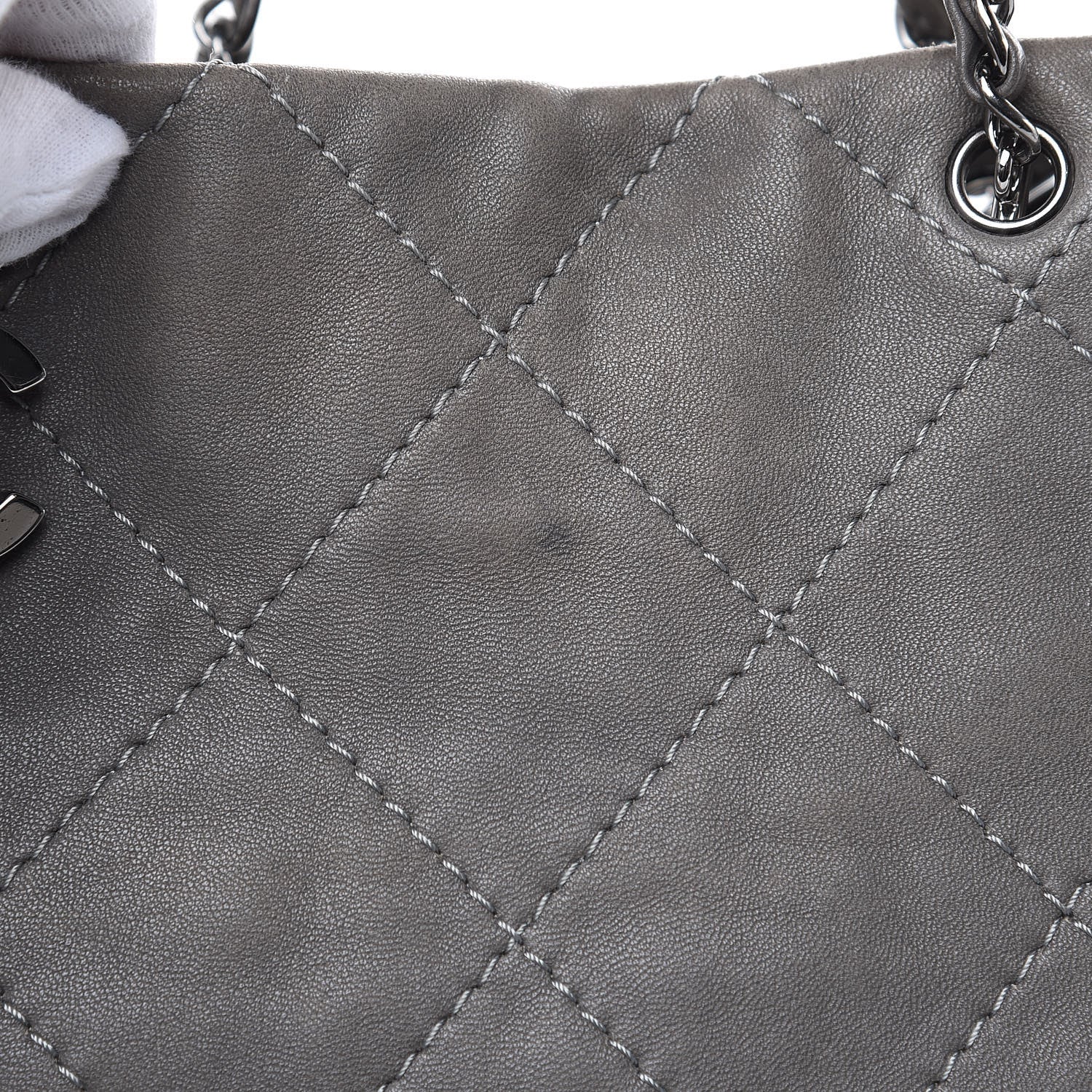 Chanel Calfskin Country Chic Stitched Hobo Grey 13 of 18